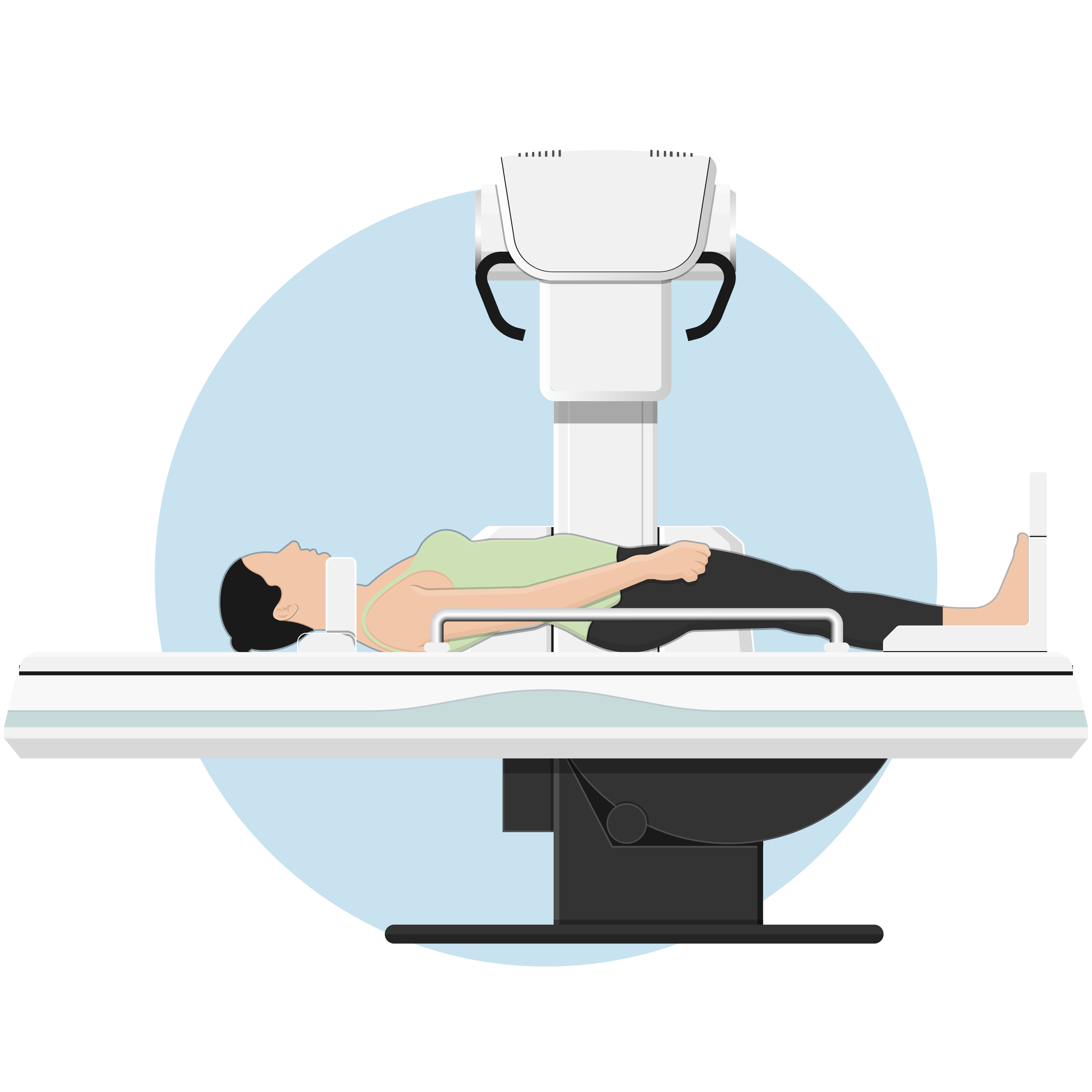 La máquina de rayos X toma imágenes del sistema urinario cada pocos minutos durante 30 a 60 minutos.